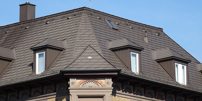 Prefa Metalldach Dachplatten braun Schwäbisch Gmünd